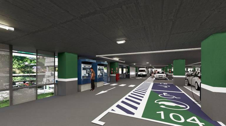 <i>Simulación de la construcción del futuro parking de La Alameda. / Ayuntamiento de Jaén.</i>