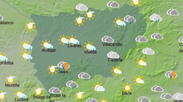<i>Mapa de las temperaturas en la provincia a 17 de octubre de 2026. / Aemet. </i>