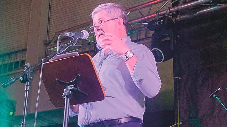 <i>Juan Carlos Castillo durante el pregón. / Pablo Espinosa Luna / Diario JAÉN.</i>