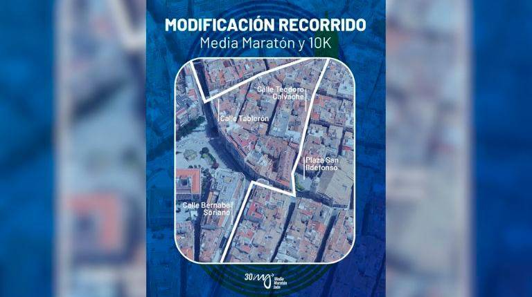 <i>Modificación de recorrido de la Media Maratón. / Ayuntamiento de Jaén.</i>