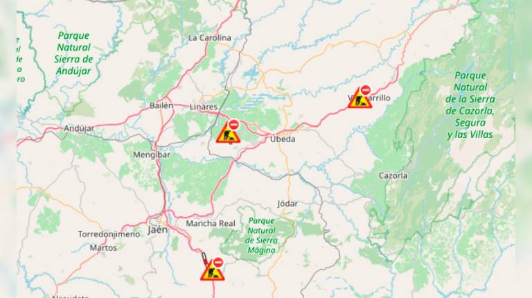 Estas son las carreteras cortadas en Jaén: Consulte el mapa actualizado de incidencias