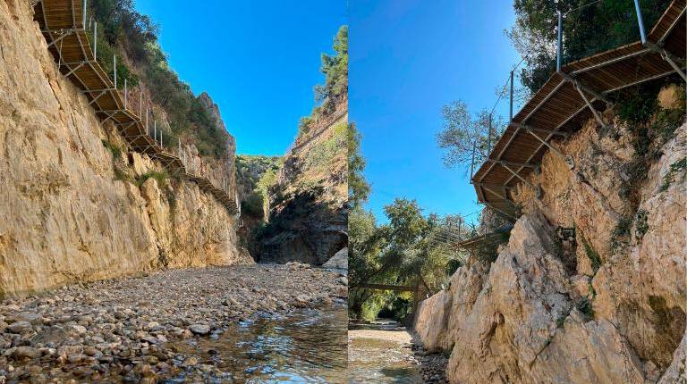 <i>Trabajos de ejecución en la pasarela de los Cañones. / Ayuntamiento de Jaén.</i>