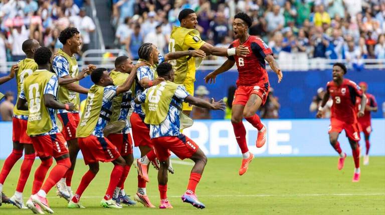 <i>Kevin Pina celebra el 0-1 en el Uruguay-Cabo Verde del Mundial 2026. / Europa Press.</i>