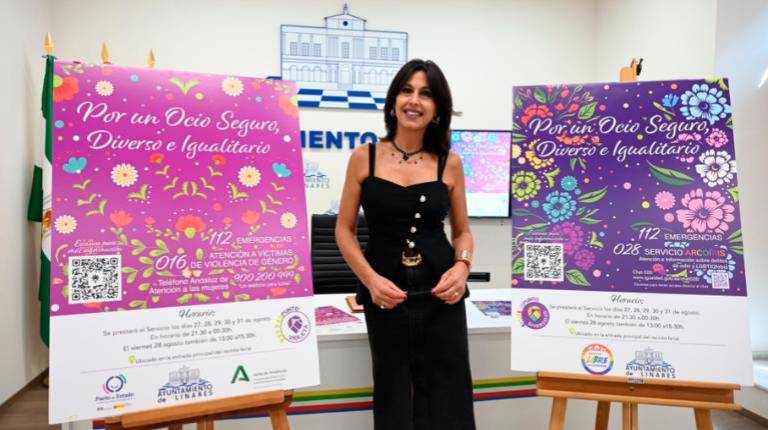 <i>la concejala-delegada de Igualdad y Diversidad, Mamen Muñoz, en la presentación de la campaña que el Ayuntamiento desarrollará durante la Real Feria y Fiestas de San Agustín 2026. / Ayuntamiento de Linares. </i>