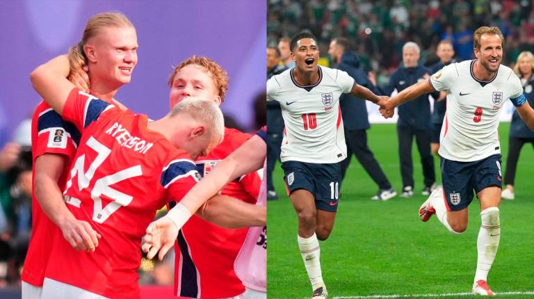 <i>El delantero noruego Erling Haaland (izquierda), y los ingleses Jude Bellingham y Harry Kane (derecha), en el Mundial 2026. / Europa Press. </i>