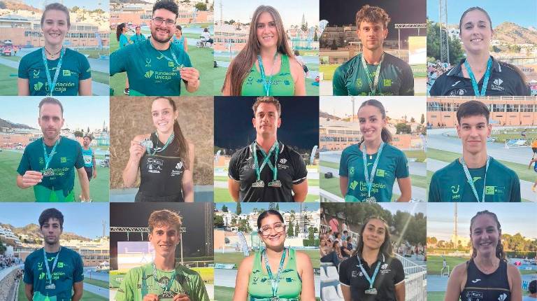 <i>Quince medallas del Unicaja Jaén Paraíso Interior en el Campeonato de Andalucía de atletismo.</i>