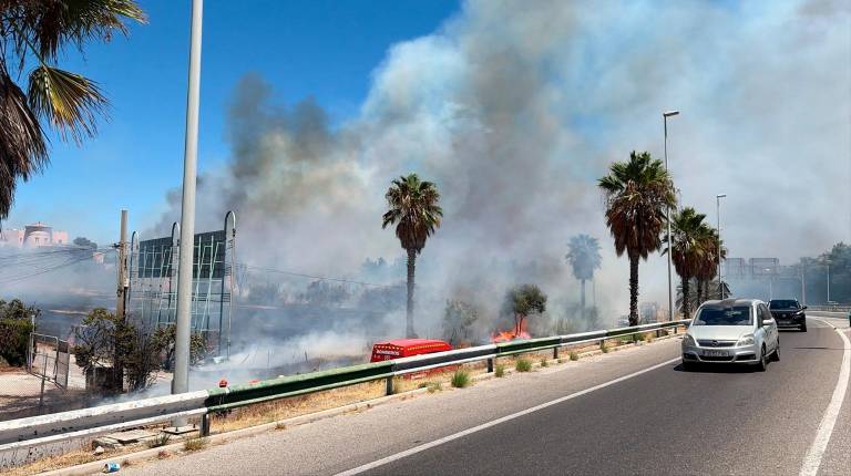 <i>Imagen del incendio de Estepona, en Málaga. / Infoca.</i>