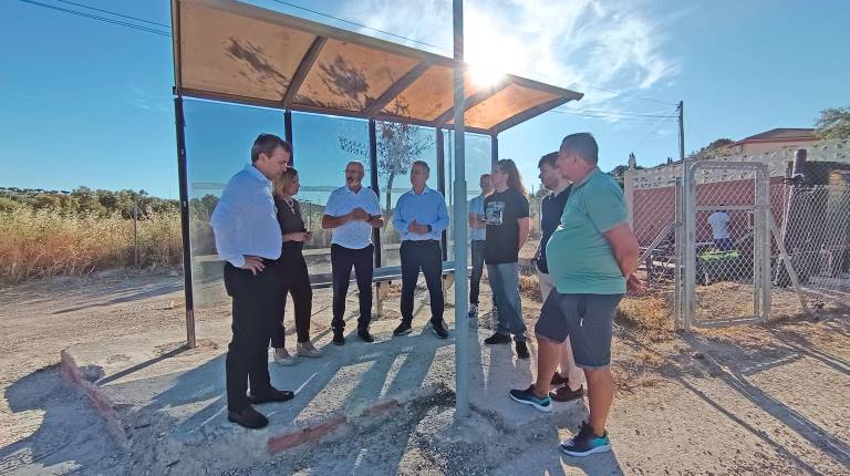 <i>Julio Millán, acompañado de la concejala de Atención y Participación Ciudadana, María del Carmen Angulo, y del concejal de Mantenimiento Urbano, Javier Padorno, ha visitado este miércoles el barrio de La Manseguilla</i>