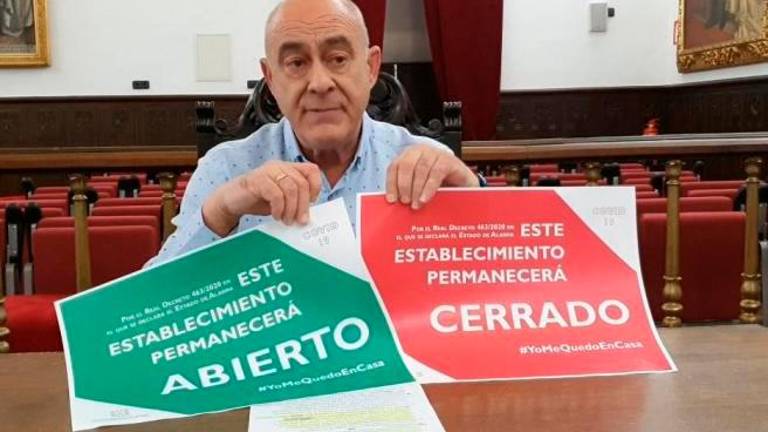 Carteles para identificar los negocios que pueden abrir