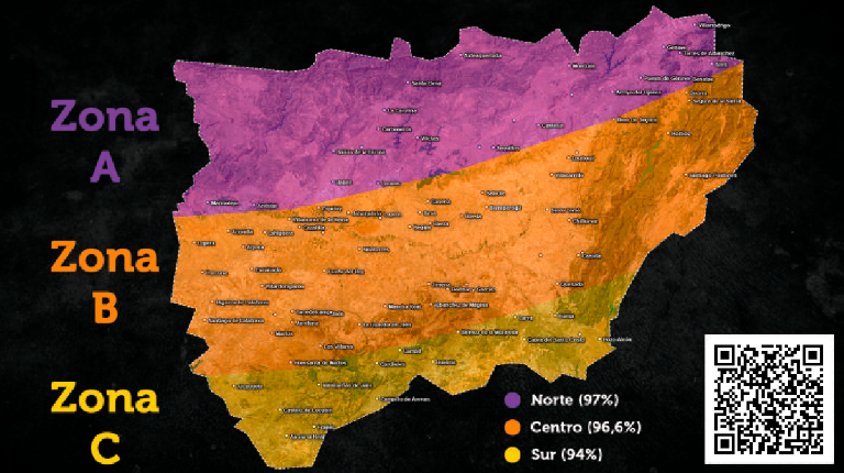 <i>Mapa Diario Jaén eclipse según la Zona en la que esté “A, B o C”. </i>