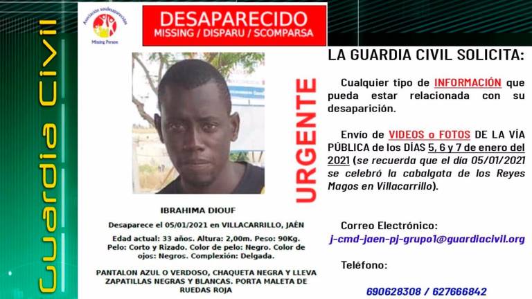 Enésima búsqueda de pistas sobre el desaparecido Ibrahima Diouf en Villacarrillo