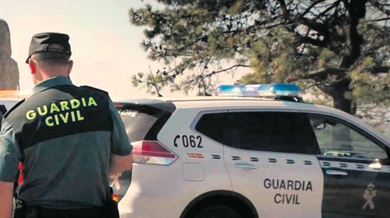 <i>Fotografía de archivo de un agente de la Guardia Civil de espaldas junto a uno de los vehículos patrulla.</i>