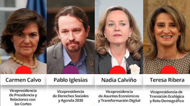 Sánchez lidera el Gobierno con más vicepresidencias