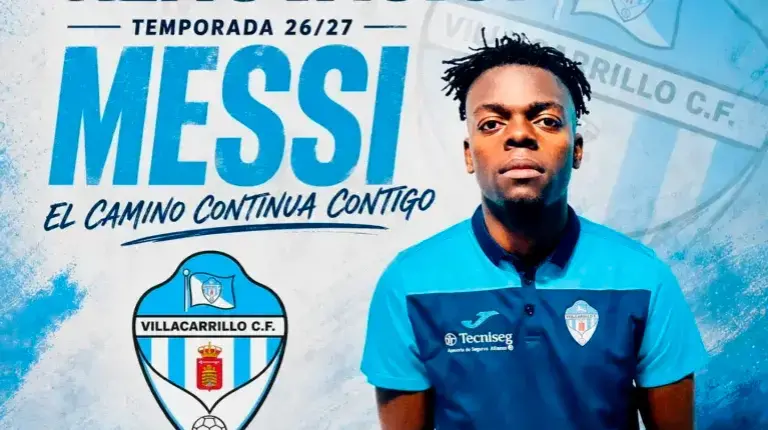 <i>Anuncio de la renovación de Messi con el Villacarrillo. </i>