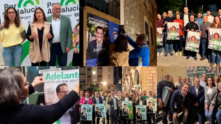 La pegada de carteles marca el comienzo de la campaña para las elecciones andaluzas