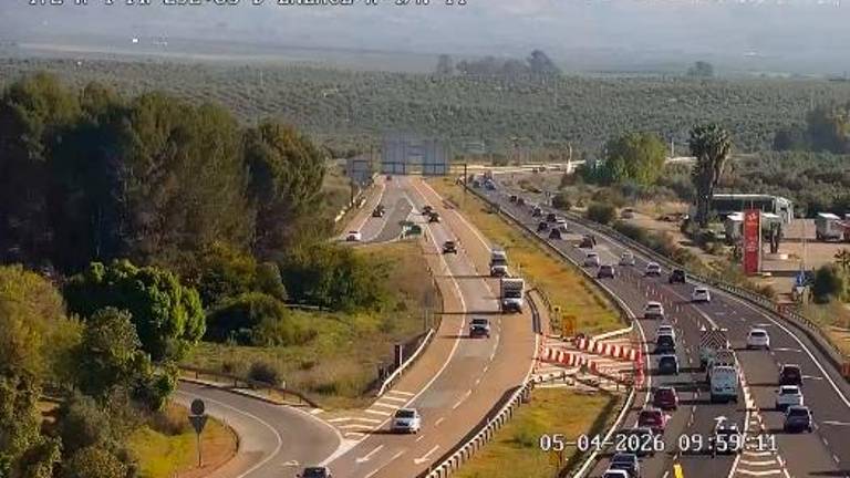 Aspecto del tráfico de la A-44 a la altura de Bailén. / DGT.