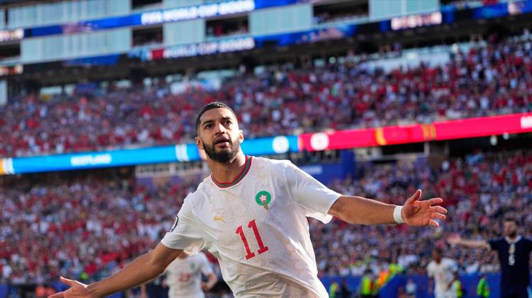 <i>Ismael Saibari celebra un gol para Marruecos. / Ulrik Pedersen / ZUMA Press Wire / d / DPA.</i>