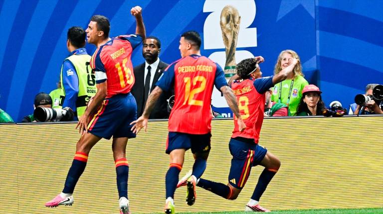 <i>Lamine Yamal celebra el gol ante Arabia Saudí. / Europa Press. </i>