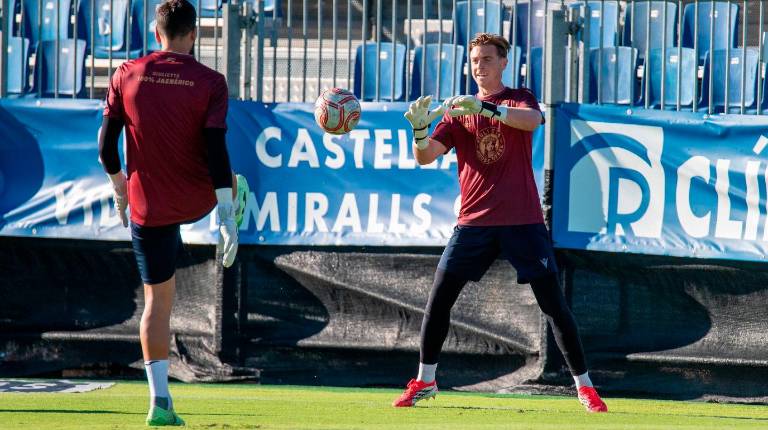 <i>Los jugadores del Real Jaén se preparan para el encuentro. / Real Jaén</i>