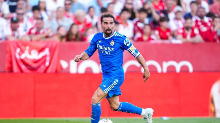 <i>Dani Carvajal durante un partido con el Real Madrid. Archivo. / Joaquín Corchero / Europa Press.</i>