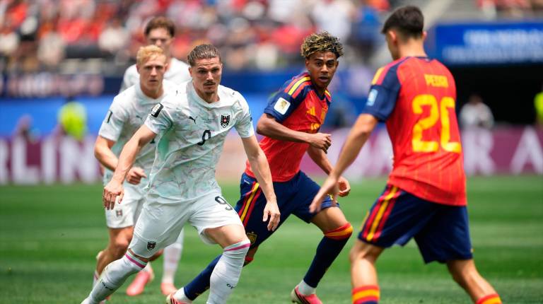 <i>Lamine Yamal en el partido contra Austria.</i>
