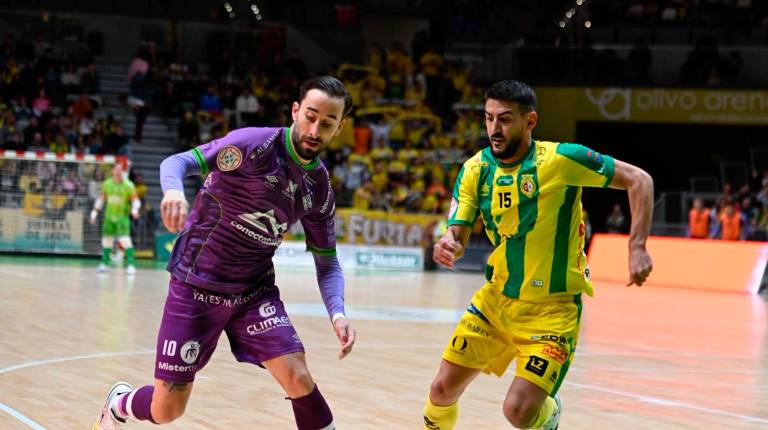 <i>Rivillos y Lemine, en uno de los partidos de esta temporada. /.Jaén FS.</i>