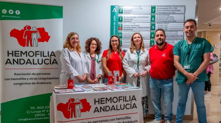 <i>Mesa informativa sobre la hemofilia. / Junta de Andalucía. </i>