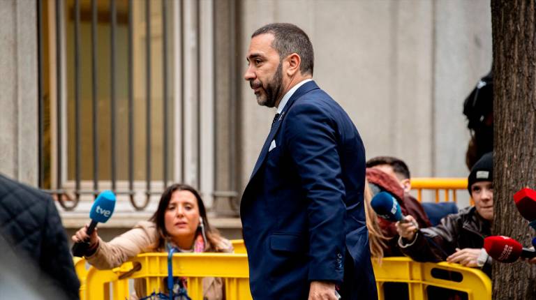 <i>Aldama a su llegada al Tribunal Supremo. / Gabriel Luengas / Europa Press</i>
