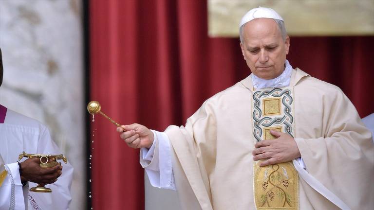 El Papa León XIV durante la misa de inicio de su Pontificado, en la plaza de San Pedro. / Stefano Spaziani / Europa Press.