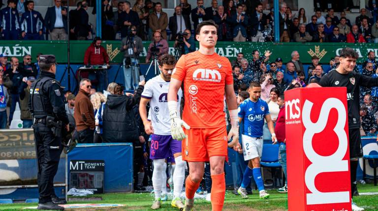 <i>Javier Rabanillo, en el partido que enfrentó al Real Jaén con el Linares en Linarejos. / Real Jaén / Miranda López.</i>
