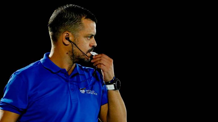 <i>Sergio Jiménez en un partido del Mundial sub 20 femenino de Brasil. </i>