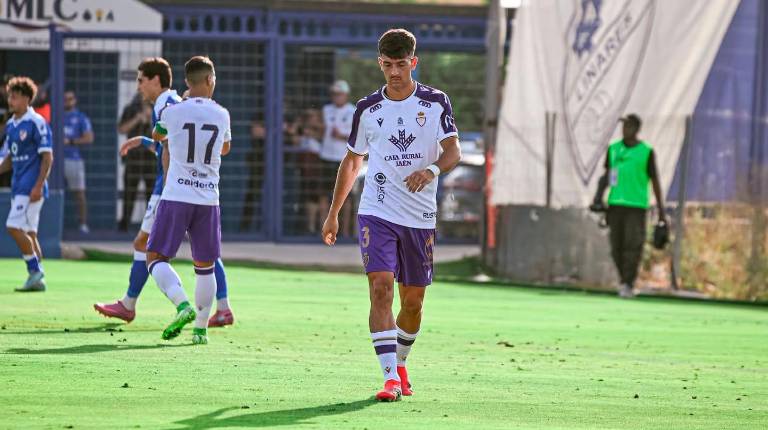 <i>David Serrano, en el partido disputado en Linares. / Miranda López / Real Jaén.</i>