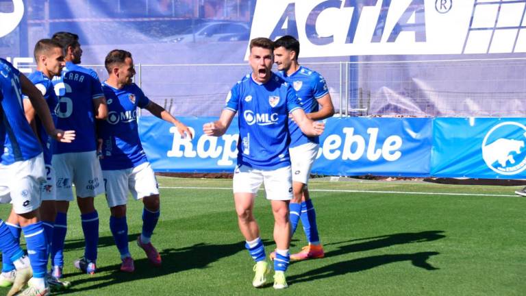 Celebración del primer gol del Linares Deportivo. / Linares Deportivo. 