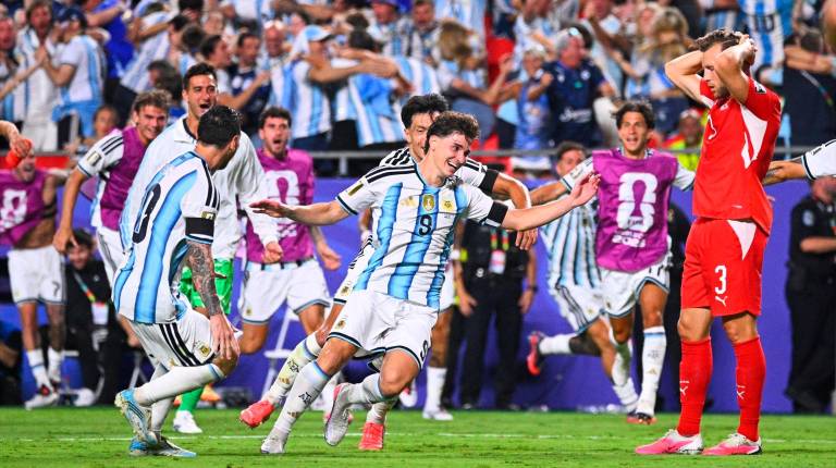 <i>Julián Álvarez celebrando el gol que anotó. / Europa Press. </i>