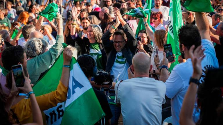 <i>Acto del cierre de campaña de Adelante Andalucía, en Sevilla. / María José López / Europa Press.</i>