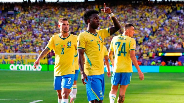 <i>Vinícius celebra el gol frente a Marruecos. / AFP7 / Europa Press.</i>