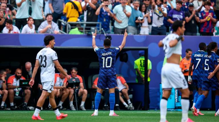 <i>Kylian Mbappé celebra el 1-0 en el Francia-Irak del Mundial 2026.</i>