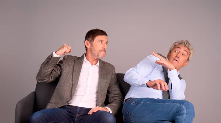 <i>Carlos Chamorro y David Fernández, protagonistas de “Mitad y Mitad”.</i>