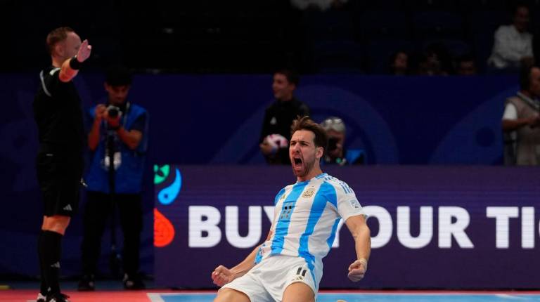 <i>Alan Brandi celebra un gol con la selección Argentina en el Mundial. / AFA.</i>