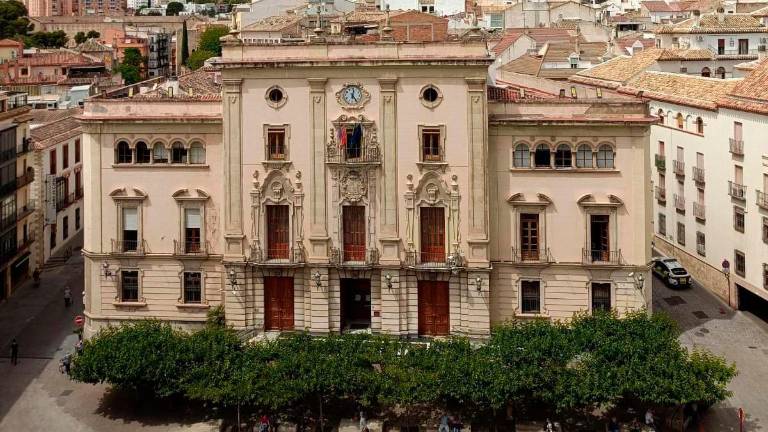 Proyección videomapping en 3D en la fachada del Ayuntamiento sobre el nacimiento de Jesús
