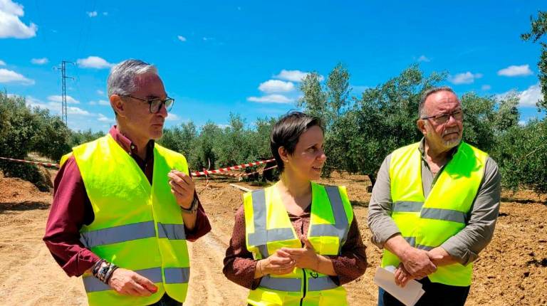 <i>Soledad Aranda visita las obras en Bailén, junto al alcalde.. / Junta de Andalucía.</i>