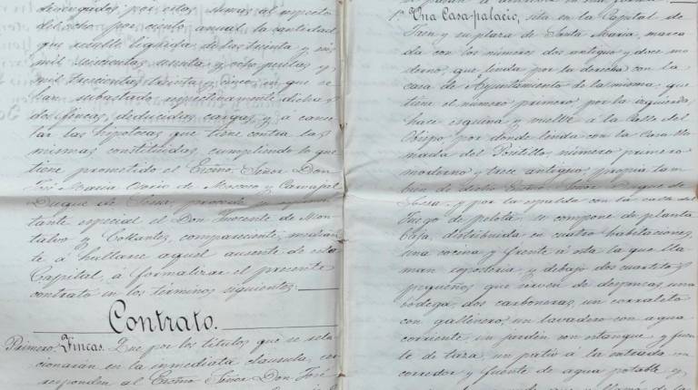 <i>Parte dispositiva para la venta de la Casa Palacio por el duque de Sessa al Ayuntamiento de Jaén (1879). / Ayuntamiento de Jaén. </i>