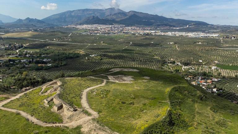 Vista aérea del yacimiento de Puente Tablas. / Universidad de Jaén.