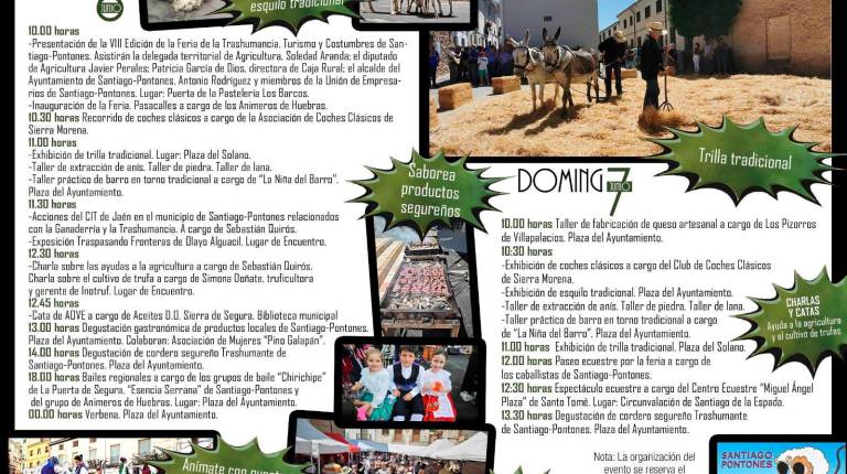 <i>Programación de la VIII Feria de la Trashumancia, Turismo y Costumbres de Santiago-Pontones.</i>