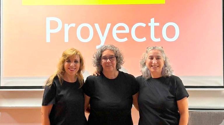 <i>Las investigadoras María Auxiliadora Robles, Nieves Valencia y María Eva Martín. / UJA.</i>
