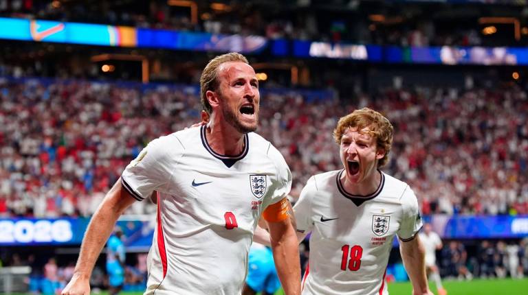 <i>Harry Kane celebrando el primer gol del partido ante RD Congo. / Europa Press. </i>