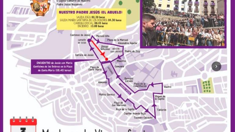 Este es el recorrido y los horarios de “El Abuelo” en la madrugada del Viernes Santo