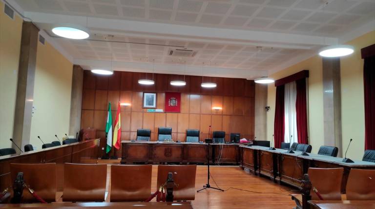 <i>Sala de vistas de la Audiencia de Jaén en una imagen de archivo. / Europa Press.</i>