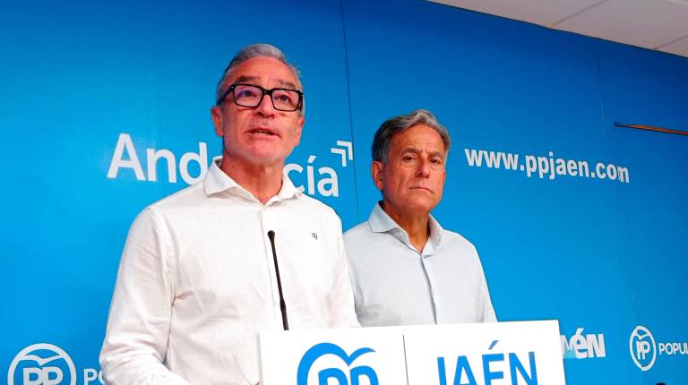 <i>El portavoz del Grupo Popular en la Diputación, Luis Mariano Camacho, y el diputado Antonio Losa. / Fran Miranda / Diario JAÉN.</i>