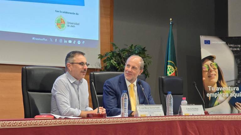 <i>Durante la inauguración de la trayectoria de la UJA en el programa Erasmus+. / Universidad de Jaén. </i>